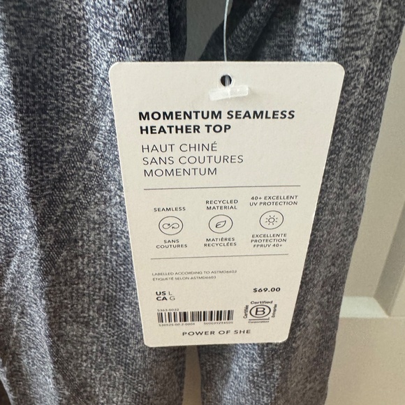 NWT Athleta Momentum Seamless Heather long sleeve Top - Picture 2 of 3